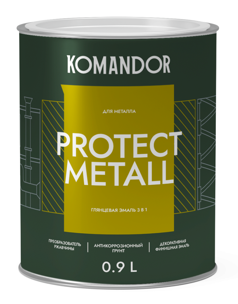 KOMANDOR PROTECT METALL грунт-эмаль 3 в 1